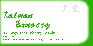 kalman banoczy business card